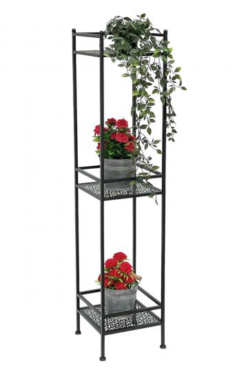 DanDiBo Standregal Schwarz Metall Schmal Stehend 3 Ebenen 110 cm Regal Küche Küchenregal 96485 Metallregal Eisen Modern