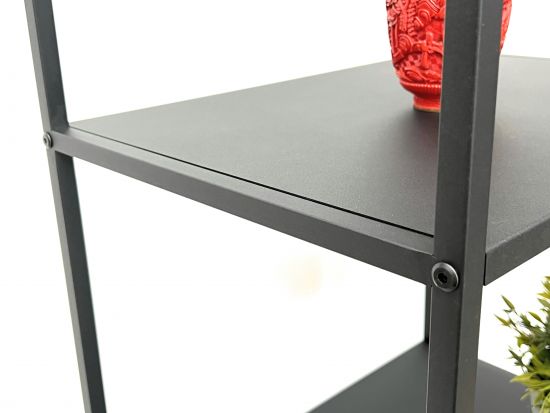 Preview: DanDiBo Standregal Schwarz Schmal Metall mit 5 Ebenen 170x50x35 cm Regal Bad Küche Stehend 96472 Metallregal Aufbewahrungsregal Modern