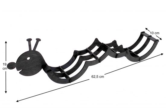 Preview: DanDiBo Toilettenpapierhalter Holz Schwarz Raupe Klopapierhalter Wand WC Rollenhalter Ersatzrollenhalter