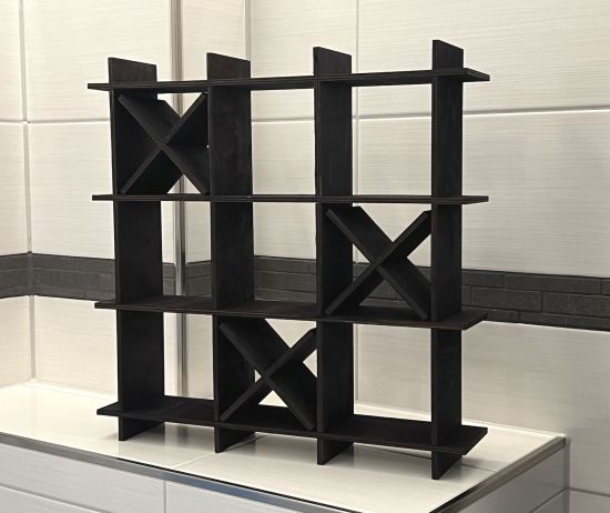 DanDiBo Toilettenpapierhalter Schwarz Holz Tic Tac Toe 96421 Klopapierhalter WC Freistehend Ersatzrollenhalter Papierhalter Rollenhalter