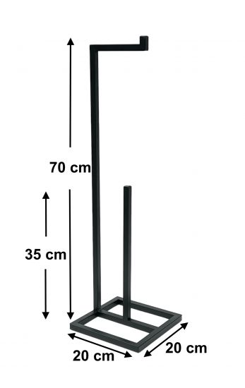 Preview: DanDiBo Toilettenpapierhalter Stehend Schwarz Metall 96459 Gäste WC Ständer Klopapierhalter Ersatzrollenhalter Papierhalter Rollenhalter