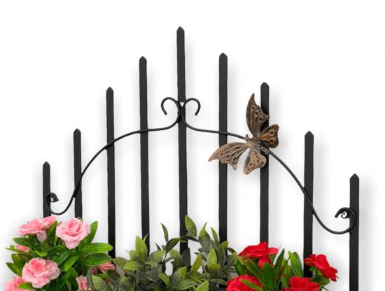 Preview: DanDiBo Wandblumenhalter Metall Schwarz 50 cm Wandregal 96237 Blumenständer Blumenregal Wandtopfhalter