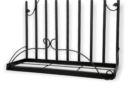 Preview: DanDiBo Wandblumenhalter Metall Schwarz 50 cm Wandregal 96237 Blumenständer Blumenregal Wandtopfhalter