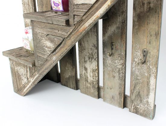 Preview: Wandorganizer mit Schlüsselhaken 62 cm Braun 17B046 Schlüsselbrett Briefablage Schlüsselkasten Briefbox