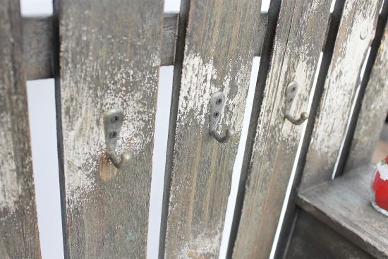 Preview: Wandorganizer mit Schlüsselhaken 62 cm Braun 17B046 Schlüsselbrett Briefablage Schlüsselkasten Briefbox