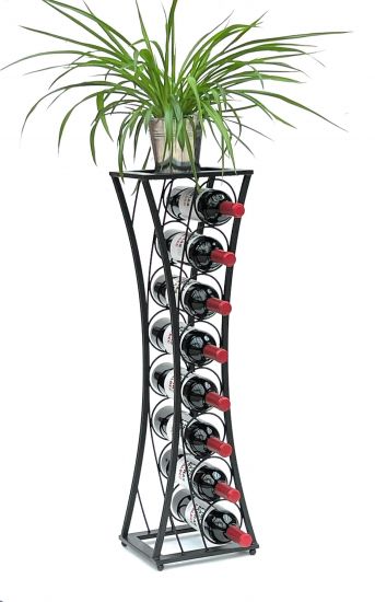 DanDiBo Weinregal Metall Schwarz Stehend Mika 80 cm 96536 Flaschenregal Flaschenständer Flaschenhalter Schmal Modern