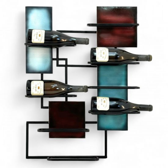 DanDiBo Wine Rack Wall Metal Black 8 Bottles Narrow 96618 Design Bottle Rack Modern Wine Holder