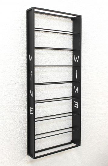 Preview: Weinregal Wand Metall Schwarz Sofie Flaschenständer Flaschenregal Flaschenhalter Weinflaschenregal