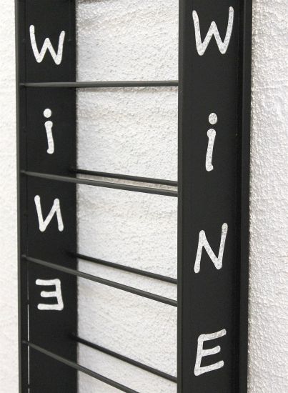 Preview: Weinregal Wand Metall Schwarz Sofie Flaschenständer Flaschenregal Flaschenhalter Weinflaschenregal