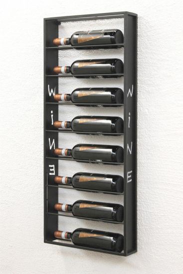 Weinregal Wand Metall Schwarz Sofie Flaschenständer Flaschenregal Flaschenhalter Weinflaschenregal