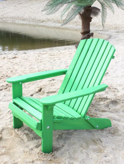 DanDiBo Strandstuhl Sonnenstuhl aus Holz Grün Gartenstuhl klappbar Adirondack Chair Deckchair