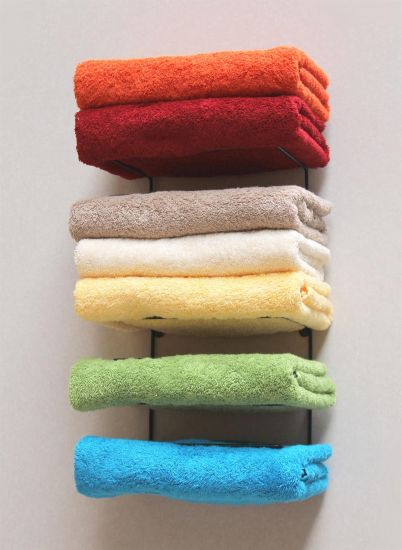 DanDiBo Wall towel rail Wall towel rack for wall mounting Set of 2 20 cm 93821 Invisible Floating wall towel rail Metal Black Modern Design