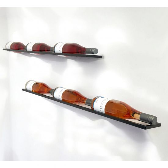 Weinregal Wand Metall 6 Flaschen Schwarz Linea 2er Set schwebende Weinhalterung Flaschenregal Schmal