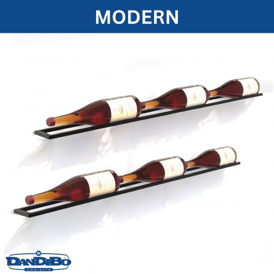 Weinregal Wand Metall 6 Flaschen Schwarz Linea 2er Set schwebende Weinhalterung Flaschenregal Schmal