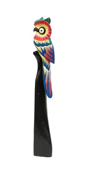 DanDiBo decorative figurine owl no.19 wooden bird sculpture colourful 80 cm wooden bird hand carved standing animal figurine carving sculpture