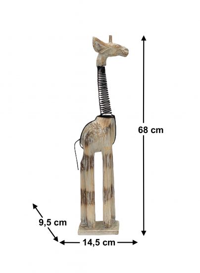 Preview: DanDiBo Deko Figur Giraffe Nr.40 Holzskulptur aus Holz Skulptur Beige Hell 68 cm Holzfigur Handgeschnitzt Stehend Tierfigur Schnitzskulptur