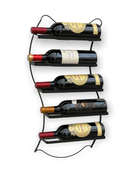 DanDiBo Weinregal Metall Schwarz Wand erweiterbar für 5 Flaschen Lento Flaschenregal 96269 Flaschenständer Weinflaschenhalter Flaschenhalter