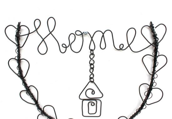 Preview: DanDiBo Drahtbild Herz Home Türkranz 3101 Wandkranz Wandbild Drahtschild Wanddekoration Dekoration Metall