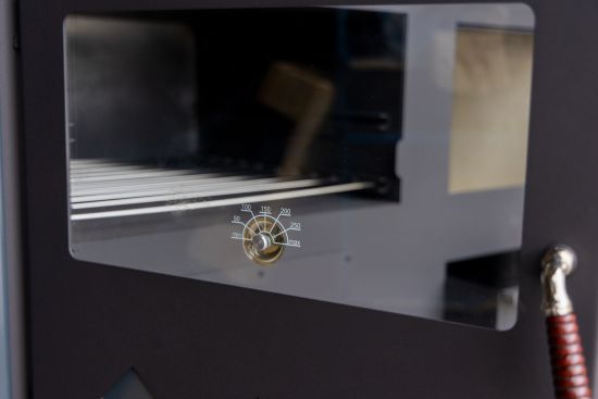 Kaminofen mit Backfach und Herdplatte Pracktik Lux Anthrazit RAL 7016 LINKS Holzofen 9,5 kW Kamin Ofen Dauerbrandofen Werkstattofen Schwedenofen Hüttenofen Heizofen