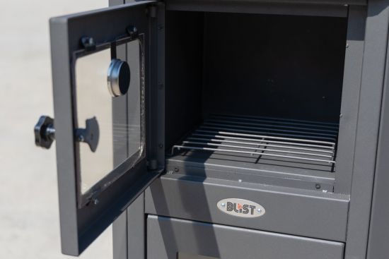 Kaminofen mit Backfach Rot Holzofen 12,1 kW Kamin Ambasador Ofen Dauerbrandofen Werkstattofen Schwedenofen Hüttenofen Heizofen