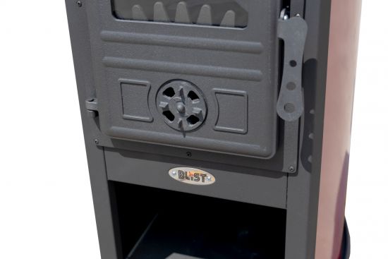 Preview: Kaminofen Rot Holzofen 7,2 kW Kamin Zar Ofen Dauerbrandofen Werkstattofen Schwedenofen Hüttenofen Heizofen