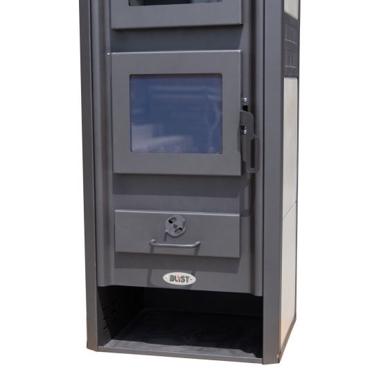 Preview: Kaminofen mit Backfach Weiß Holzofen 12,1 kW Kamin Ambasador Ofen Dauerbrandofen Werkstattofen Schwedenofen Hüttenofen Heizofen