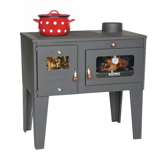 Kaminofen mit Backfach und Herdplatte Alegra 93894 6 kW Kamin Mehrfachbelegung Holzofen Ofen Holz Holzherd Küchenhexe Kochplatte Küchenofen