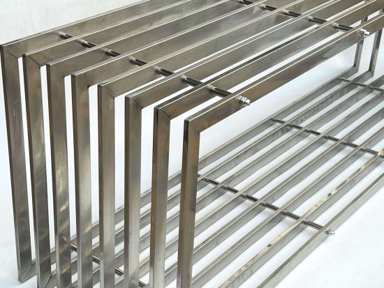 Preview: DanDiBo Gartenbank Edelstahl Metall Wetterfest Massiv 150 cm Sitzbank Bank Garten 96429 Parkbank Lamellenbank