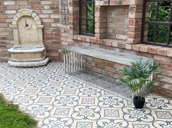 DanDiBo Gartenbank Edelstahl Metall Wetterfest Massiv 150 cm Sitzbank Bank Garten 96429 Parkbank Lamellenbank