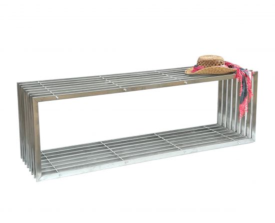 DanDiBo Gartenbank Edelstahl Metall Wetterfest Massiv 150 cm Sitzbank Bank Garten 96429 Parkbank Lamellenbank