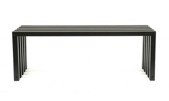 Preview: DanDiBo Gartenbank Metall Massiv Wetterfest Schwarz 120 cm Sitzbank Modern 96245 Ida Parkbank Eisen