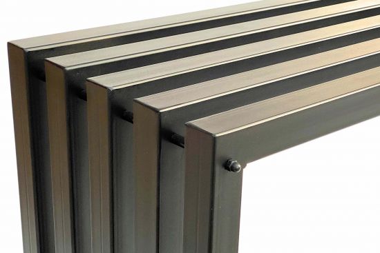 Preview: DanDiBo Gartenbank Metall Massiv Wetterfest Schwarz 120 cm Sitzbank Modern 96245 Ida Parkbank Eisen