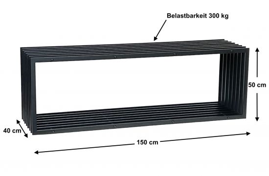 Preview: DanDiBo Gartenbank Metall Schwarz Wetterfest Massiv 150 cm Sitzbank Modern 96430 Parkbank Eisen Lamellenbank