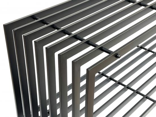 DanDiBo Gartenbank Metall Schwarz Wetterfest Massiv 150 cm Sitzbank Modern 96430 Parkbank Eisen Lamellenbank