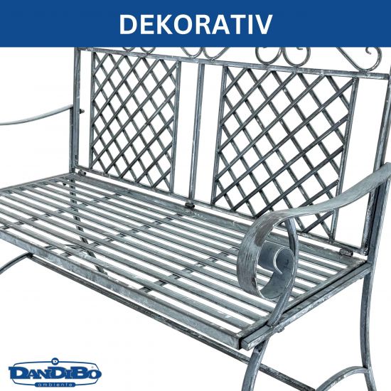 DanDiBo Garden Bench Weatherproof 2 Seater Metal Grey 120 cm 96592 Bench Iron Bench Garden Antique Park Bench