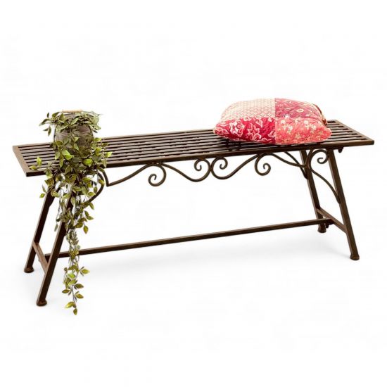 Gartenbank Wetterfest Metall 120 cm 2-Sitzer Sitzbank mit Ornamenten "Cucciu XL" Robuste Eisenbank im Antik-Design Ideal für Garten, Terrasse & Balkon