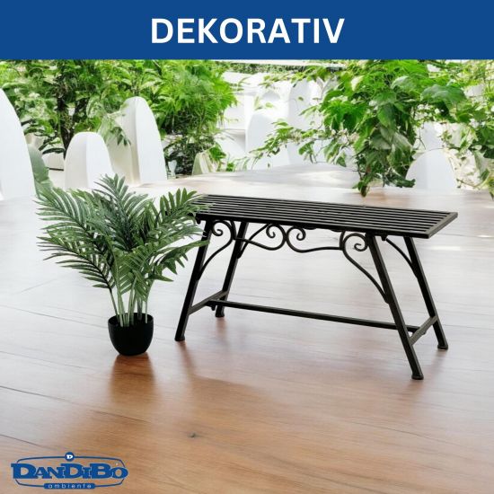 DanDiBo Gartenbank Wetterfest Metall 83 cm Sitzbank mit Ornamenten "Cucciu S" Robuste Eisenbank im Antik-Design Ideal für Garten, Terrasse & Balkon