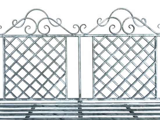 Preview: DanDiBo Gartenbank aus Metall Grau Bank 120 cm Sitzbank 96020 Baumbank Eisen Parkbank Garten Antik