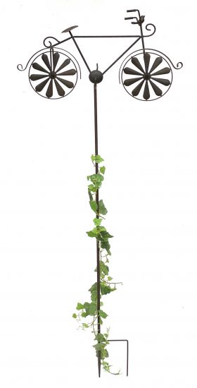 DanDiBo Gartenstecker Metall Fahrrad XL 135 cm Rad Rost Braun 96004 Windspiel Windrad Wetterfest Gartendeko Garten Gartenstab Bodenstecker