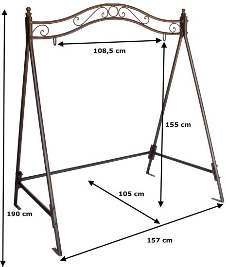Preview: Gestell für Schaukel 082505 Hollywoodschaukel aus Eisen Schaukelgestell Metall