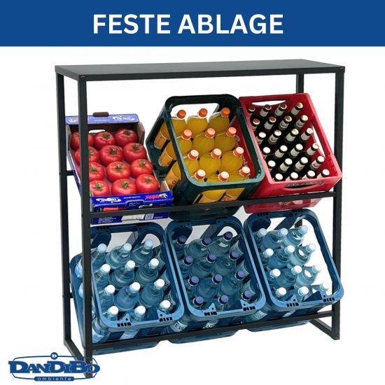 DanDiBo Beverage crate rack 6 crates with shelf Metal Stable 96435 Beverage crate holder 100 cm Beverage crate stand - Kopie