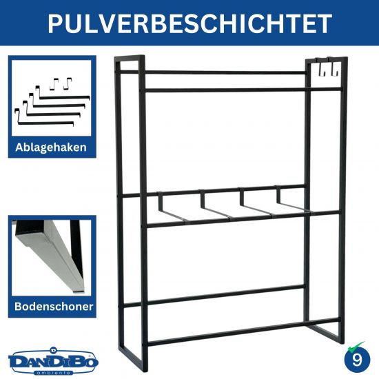 DanDiBo Bottle Crate Rack 9 Crates 96633 Beverage Rack Crate Holder Beer Crate Shelf Water Bottle Storage Shelf
