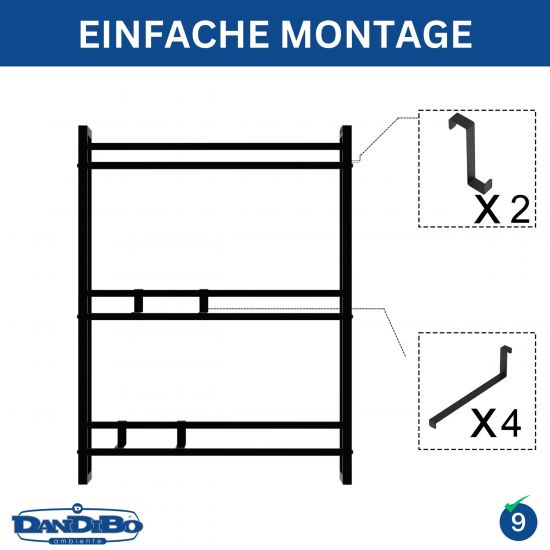 DanDiBo Bottle Crate Rack 9 Crates 96633 Beverage Rack Crate Holder Beer Crate Shelf Water Bottle Storage Shelf