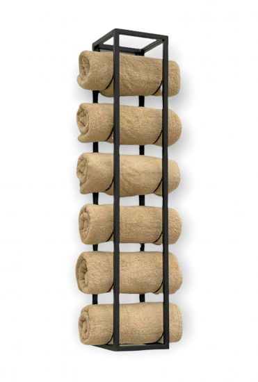 DanDiBo Handtuchhalter Bad Wand Metall Schwarz 96243 Modern Handtuchregal Wandmontage Wandhandtuchhalter Badezimmer