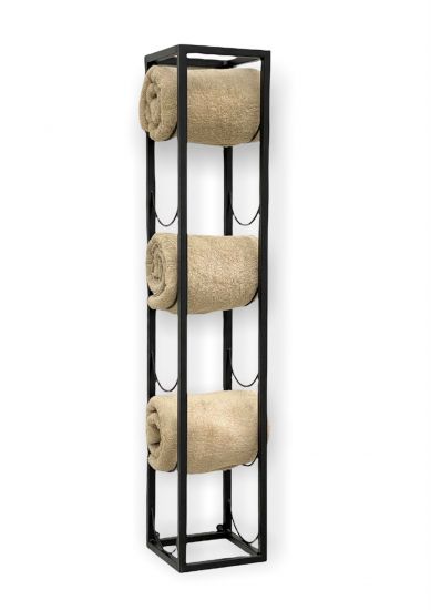 DanDiBo Handtuchhalter Bad Wand Metall Schwarz 96243 Modern Handtuchregal Wandmontage Wandhandtuchhalter Badezimmer