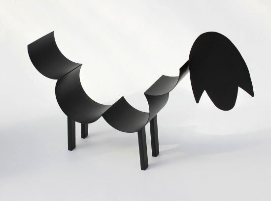 Preview: DanDiBo Handtuchhalter Stehend Schwarz Schaf Handtuchregal Gäste Bad Gästehandtuchhalter