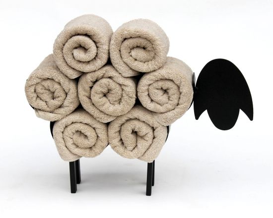 DanDiBo Handtuchhalter Stehend Schwarz Schaf Handtuchregal Gäste Bad Gästehandtuchhalter