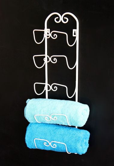 DanDiBo Handtuchhalter Wand Handtuchregal 081220 Wandmontage Antik Weiß Vintage Wandhandtuchhalter Bad Badezimmer