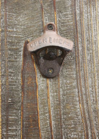 Preview: Flaschenöffner mit Kronkorkenbehälter 5094 Bieröffner 32cm Wandflaschenöffner Öffner