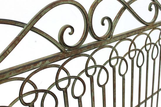 Preview: DanDiBo Gartenbank Metall Wetterfest Patina Grün 110 cm 2 Sitzer Sitzbank JC150014 Parkbank Eisen Garten